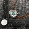 Turquoise Heart Charm Leather Bolero Necklace