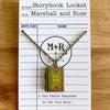 Book Locket Necklace - Little Women - Green Filagree: Bronze