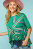 Geo Rainbow Babydoll Top