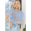 Embroidered Lace Sheer Blouse