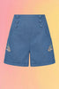 Denim Swallows Hi-Waist Shorts