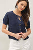 Cotton Crochet Cardigan: Indigo
