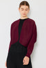 Rib Pleated Bolero: Burgundy