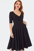 Black Half Sleeve Beauty Dress