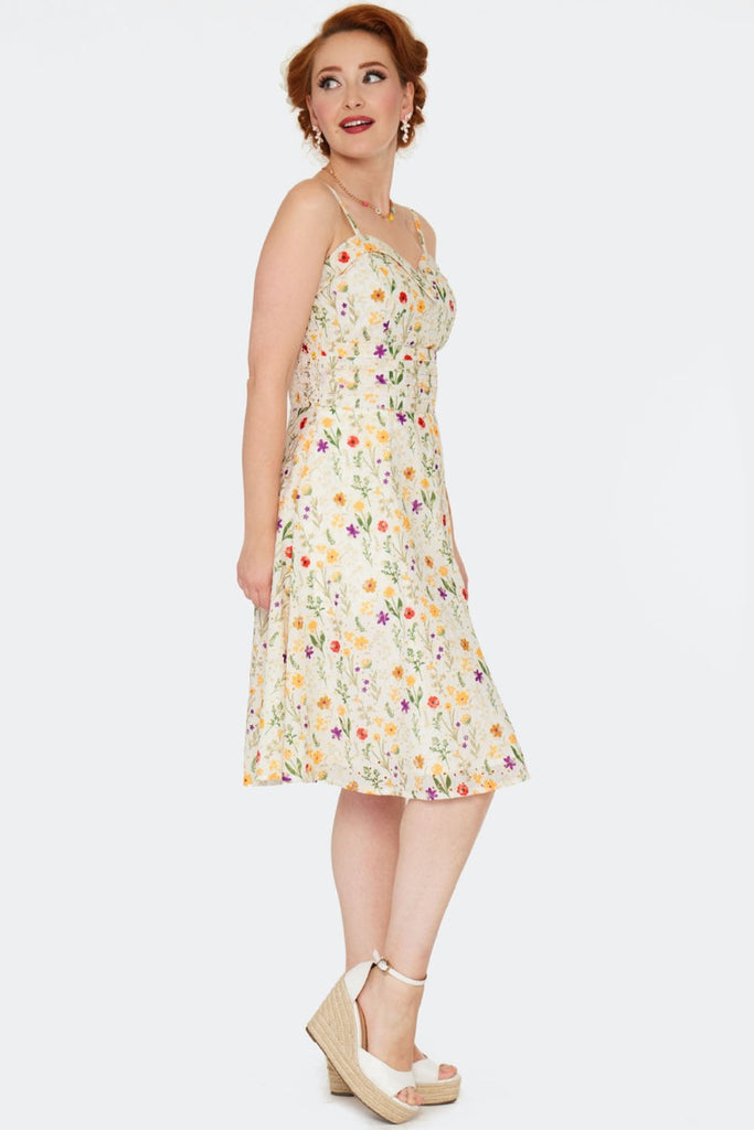 Embroidered Floral Eyelet Dress