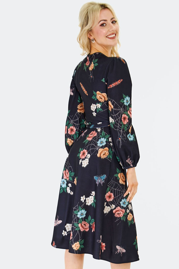 Night Garden Wrap Dress