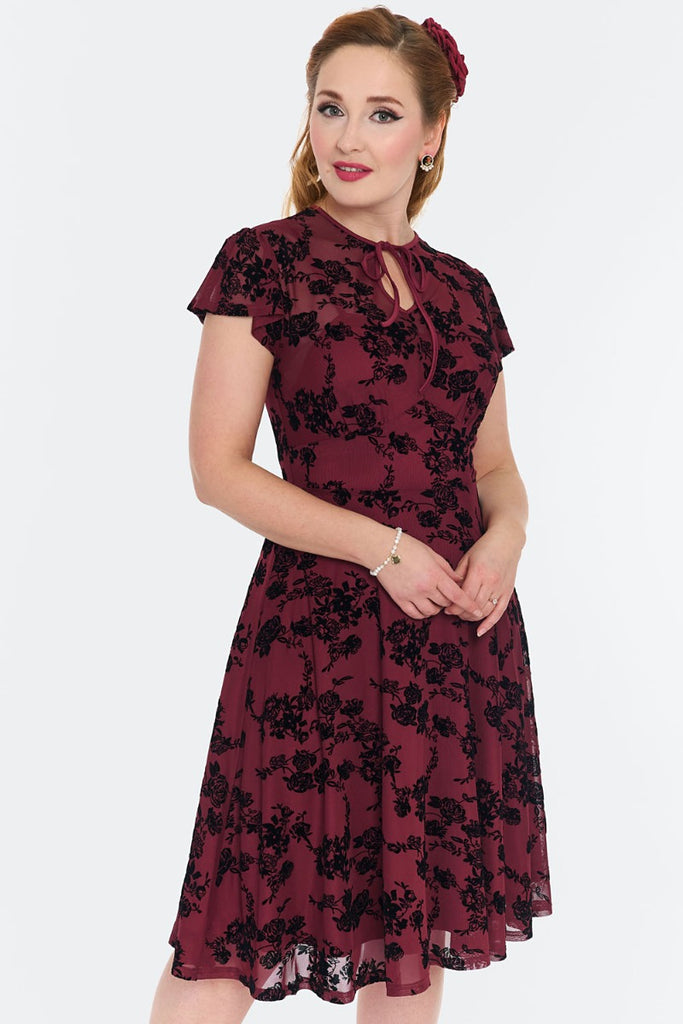 Flocked Roses Dress