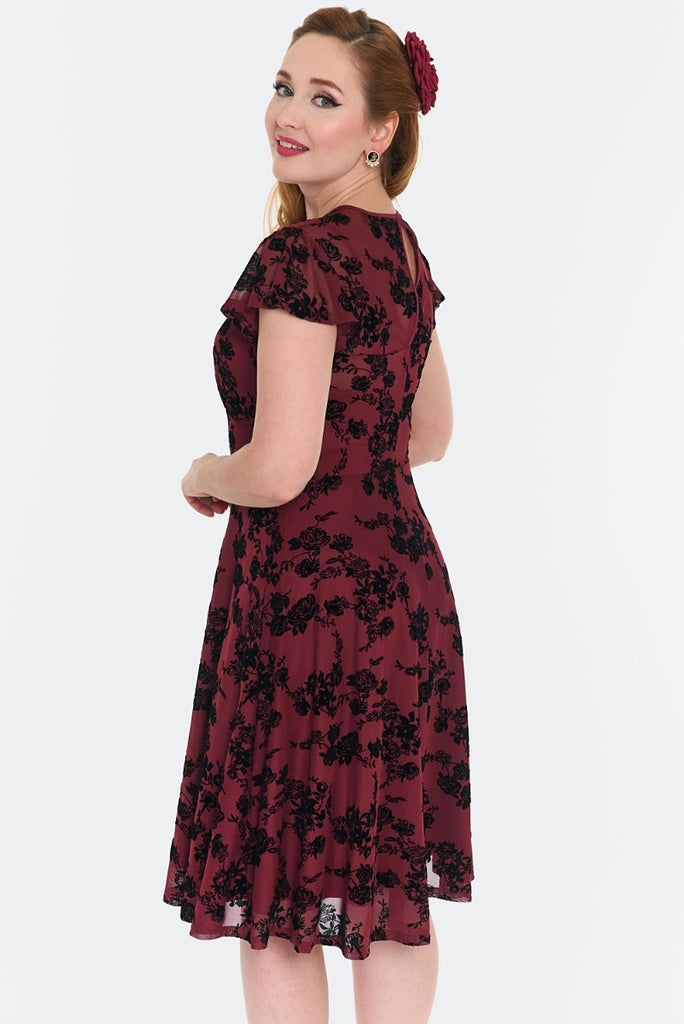 Flocked Roses Dress