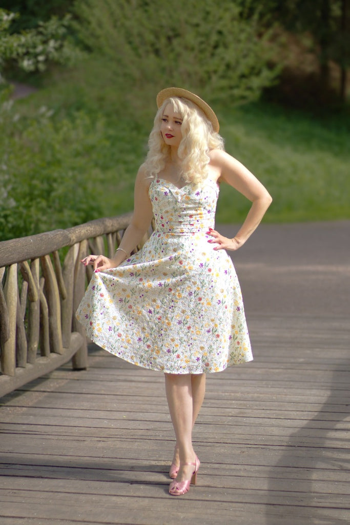Embroidered Floral Eyelet Dress