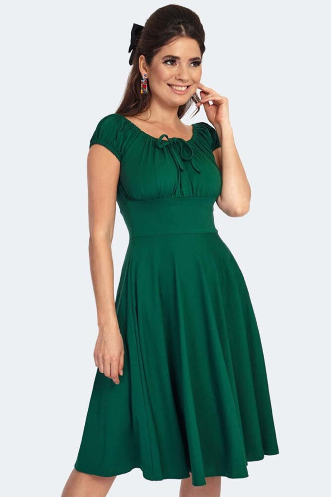 Forest Green Gathering Dress