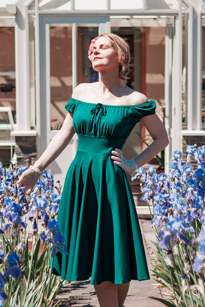 Forest Green Gathering Dress