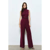 Draped Sleeveless Jumpsuit: Mulberry