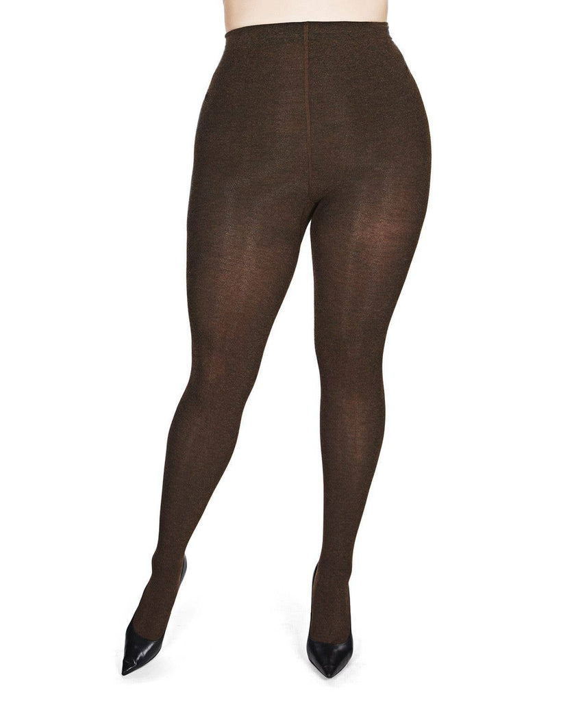 Brooklyn Sweater Tights: Brown Heather / L-XL