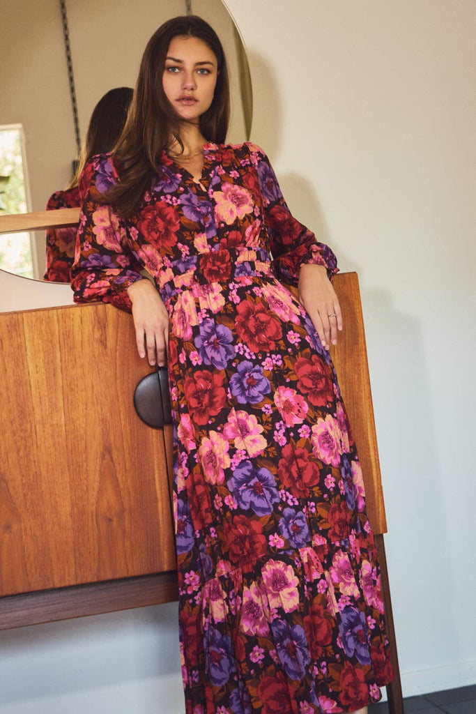 Vintage Blooms Maxi Dress