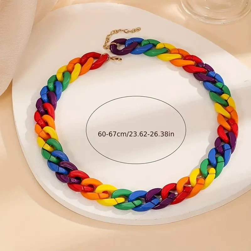 Chain Of Love Rainbow Necklace
