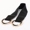 Horseshoe Buckle Wide Belt: Black