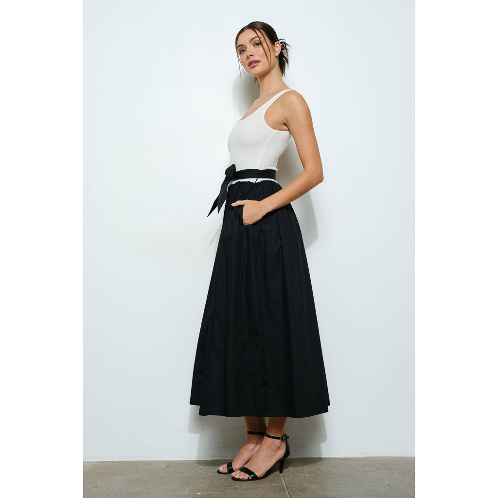 Knit Bodice Ballet Maxi Dress