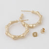 Small Bamboo Hoop Earrings: Matt Gold