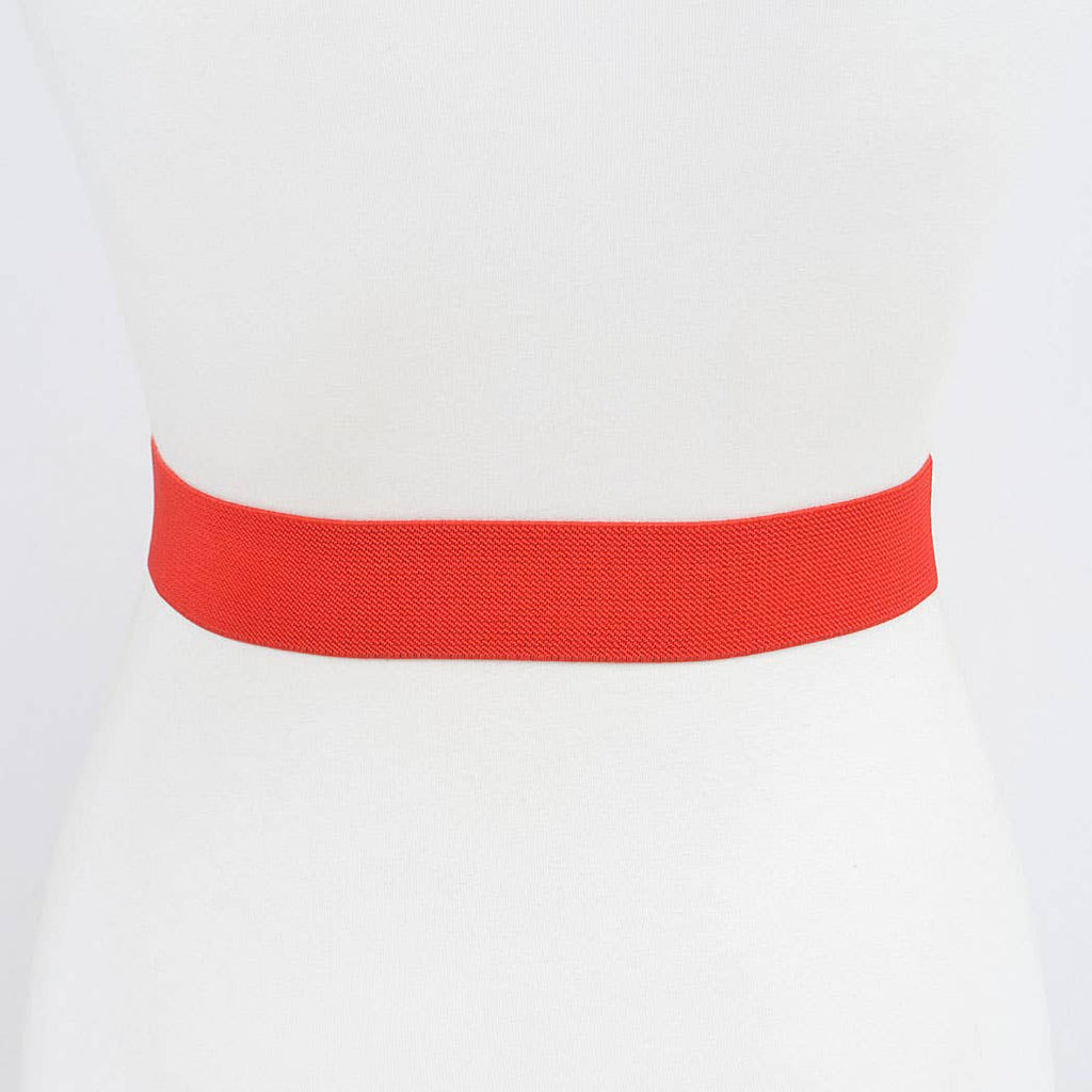 Ribbon Buckle Stretch Belt: Red