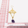 Golden Butterfly Amethyst Earring