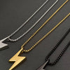 Stainless Steel Lightning  Necklace : Black