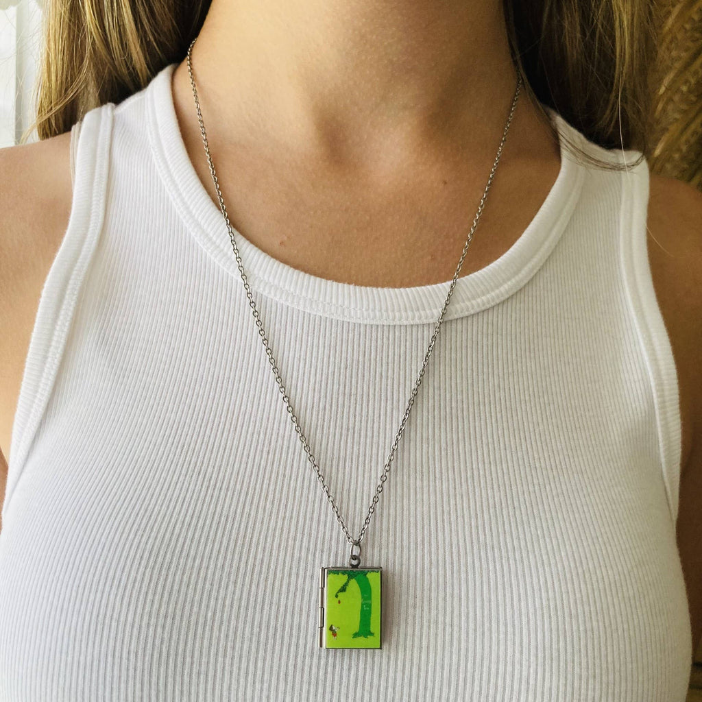Book Locket Necklace - The Giving Tree: Stainless Steel