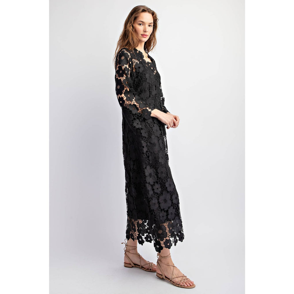 Crocheted Lace Relaxed Fit Dress