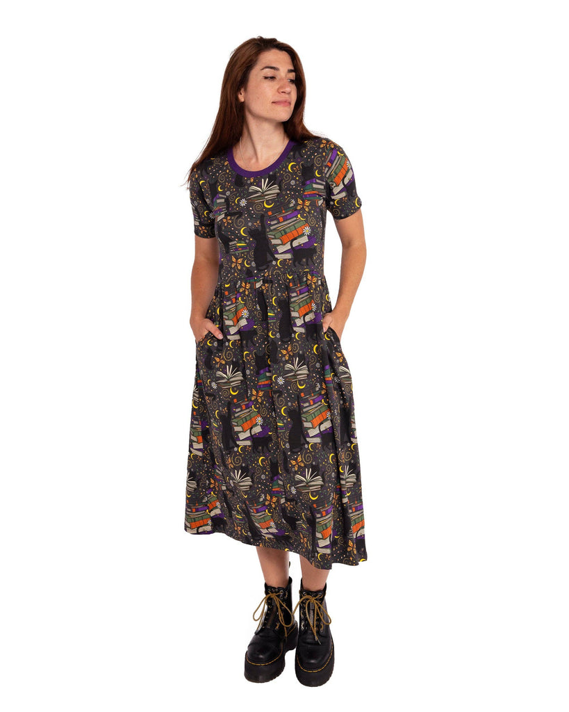 Books and Cats Midi Dress