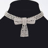 Rhinestone Bow Choker: Gold