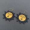 Hello Sun Wood Earrings