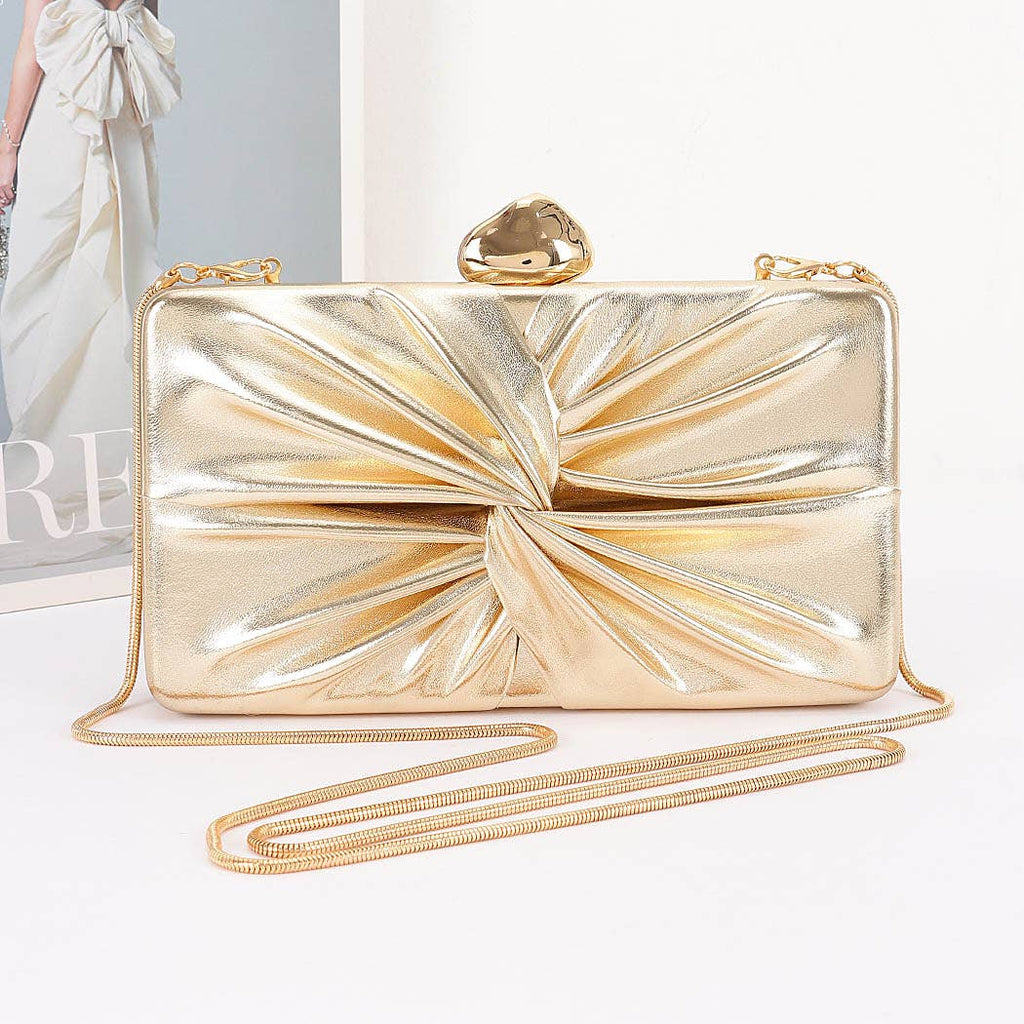 Twist Knot Hardcase Clutch: BK