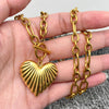 Golden Heart Charm Buckle Chain Necklace