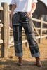 Western Paisley Cuffed Jeans