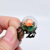 Victorian Flower And Moss Ring: Yellow