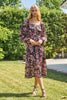 Sparkle Floral Peasant Dress