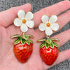 Enamel Large Strawberry Earrings