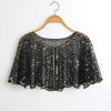 Sheer Beaded Caplet : Black-Gold