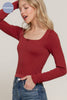 Wide Neck with Bow Seamless Top: Wine
