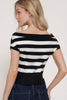 French Stripes Knit Top: Black