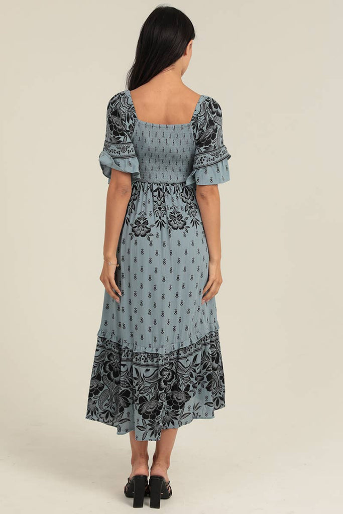 Aegean Sea Flowy Dress