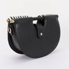 Metallic Faux Leather Noodle Bag: BK