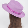 Faux Straw Hat W/Chain: Yellow