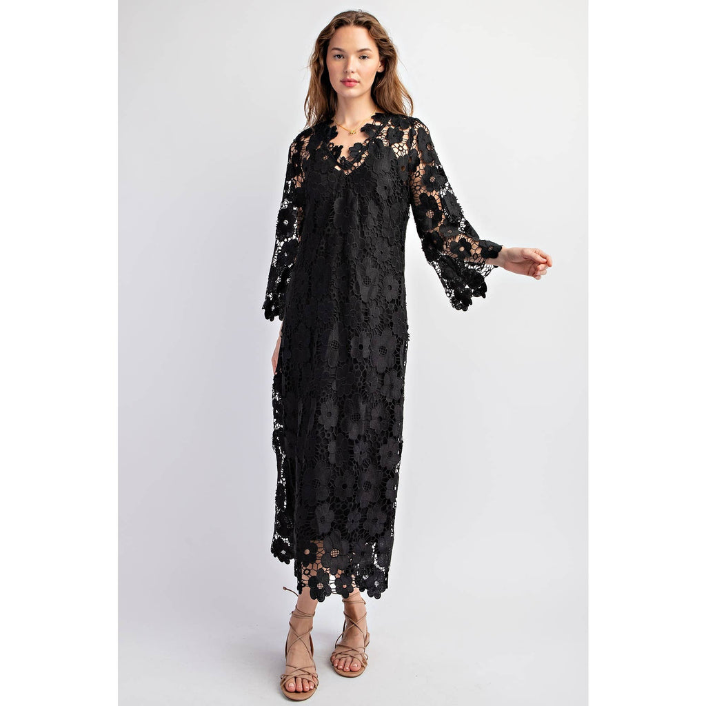 Crocheted Lace Relaxed Fit Dress
