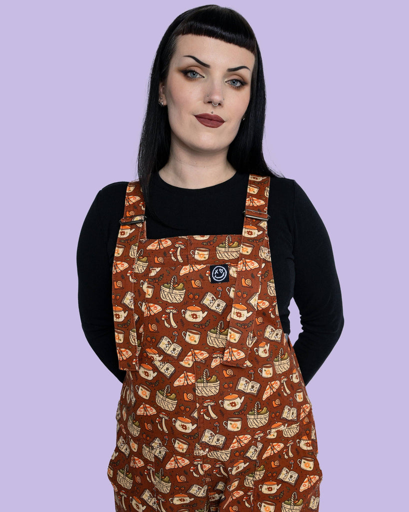 Mushroom Tea Party Stretch Dungarees