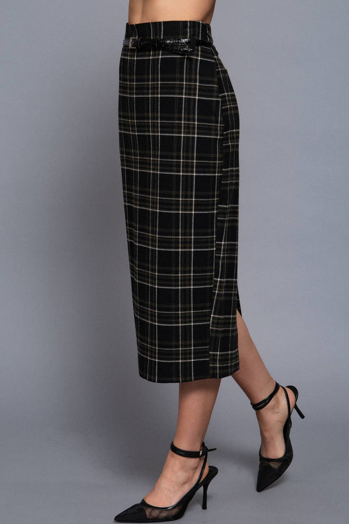 Vintage Check Pencil Skirt