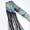 Fringe Twilly Scarf Buckle Print: Navy