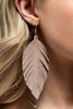 Genuine Leather Leaf Earrings:Turquoise