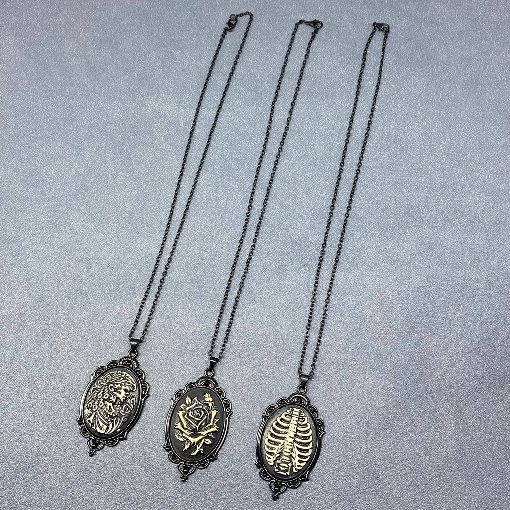 Gothic Rose Pendant Necklace