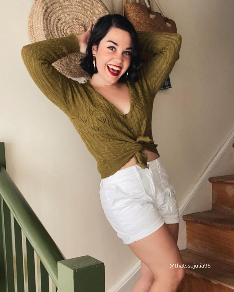 Lace Pattern Scalloped Cardigan :Sage