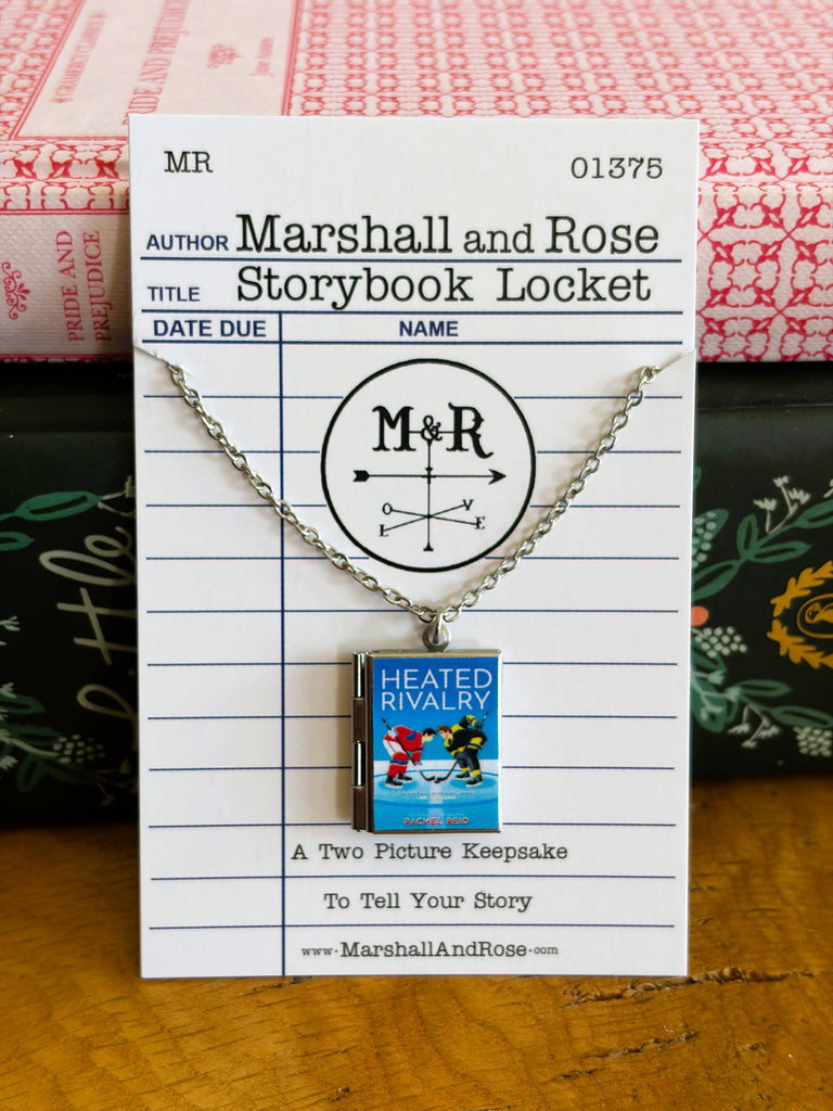 Book Locket Necklace - Heated Rivalry : Stainless Steel